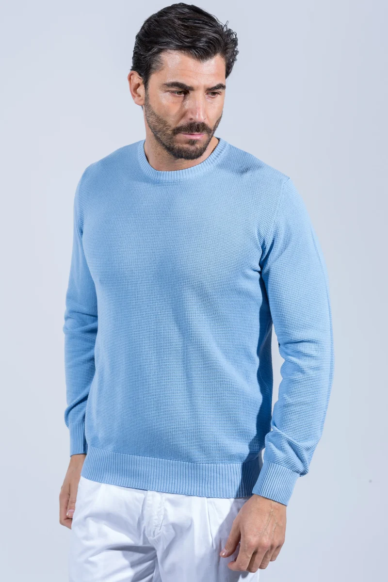MAGLIA GIROCOLLO COTONE TRAMA ARMATURATA - immagine 7