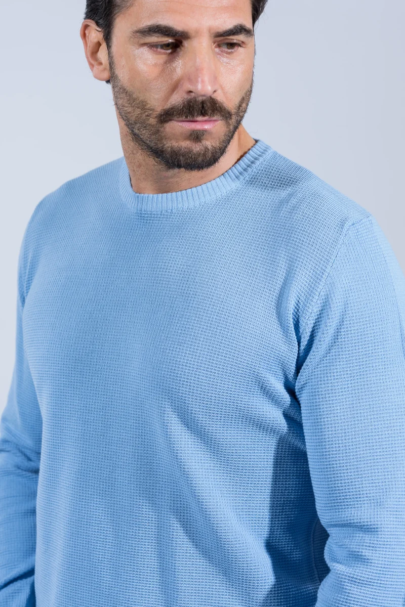 MAGLIA GIROCOLLO COTONE TRAMA ARMATURATA - immagine 4