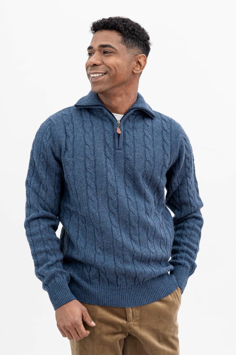 MAGLIA LANA CAMIONISTA ZIP INTRECCIATA - immagine 6