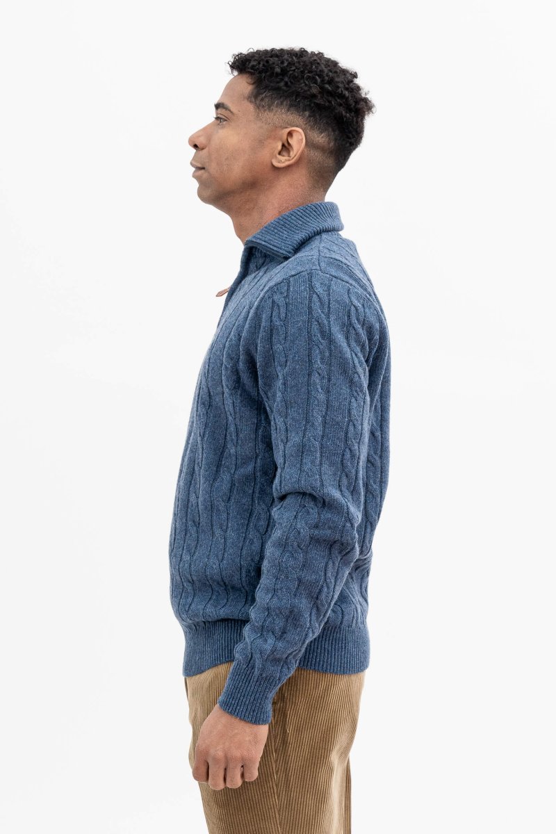 MAGLIA LANA CAMIONISTA ZIP INTRECCIATA - immagine 4