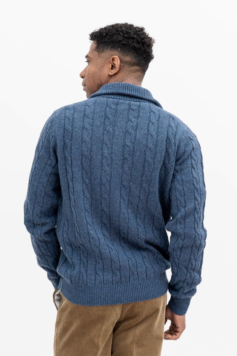 MAGLIA LANA CAMIONISTA ZIP INTRECCIATA - immagine 5