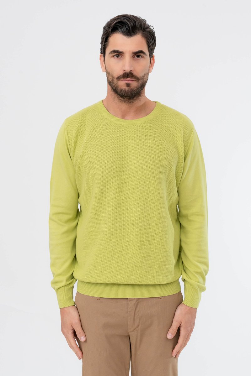 MAGLIA GIROCOLLO COTONE NIDO D'APE - immagine 2
