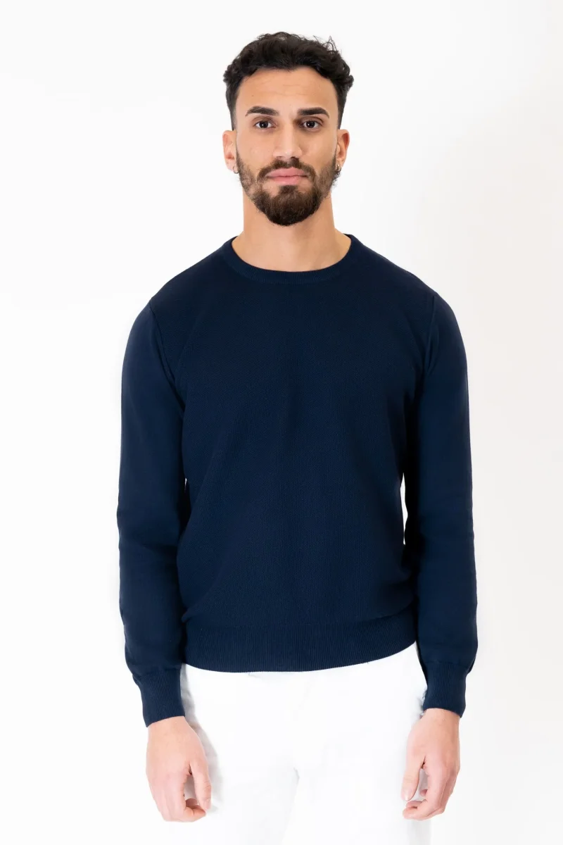 MAGLIA GIROCOLLO COTONE NIDO D'APE - immagine 6