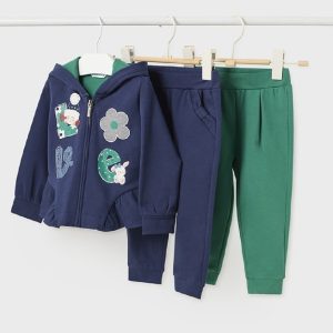 MAYORAL tuta 3 pezzi maglia giacchino zip e leggings Better Cotton neonata 2870 TINTA