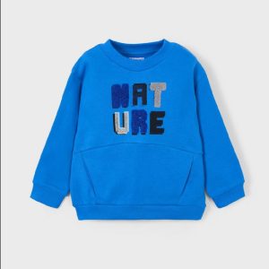 MAYORAL felpa garzata in cotone con stampe Ceruleo