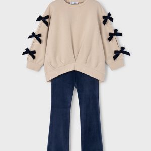 MAYORAL Completo leggings e felpa fiocco bambina MARINO