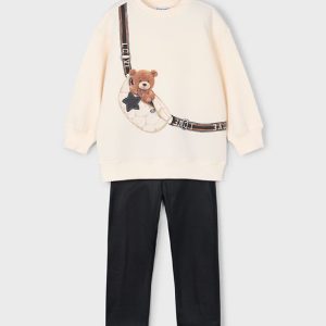 MAYORAL Completo leggings e felpa orso bambina NERO