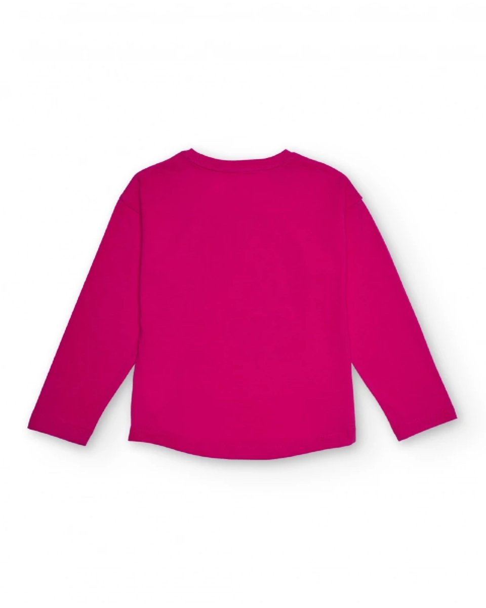 NATH KIDS Maglietta fucsia a maniche lunghe per bambina con stampa brillante “Feeling Good” FUCHSIA - immagine 5