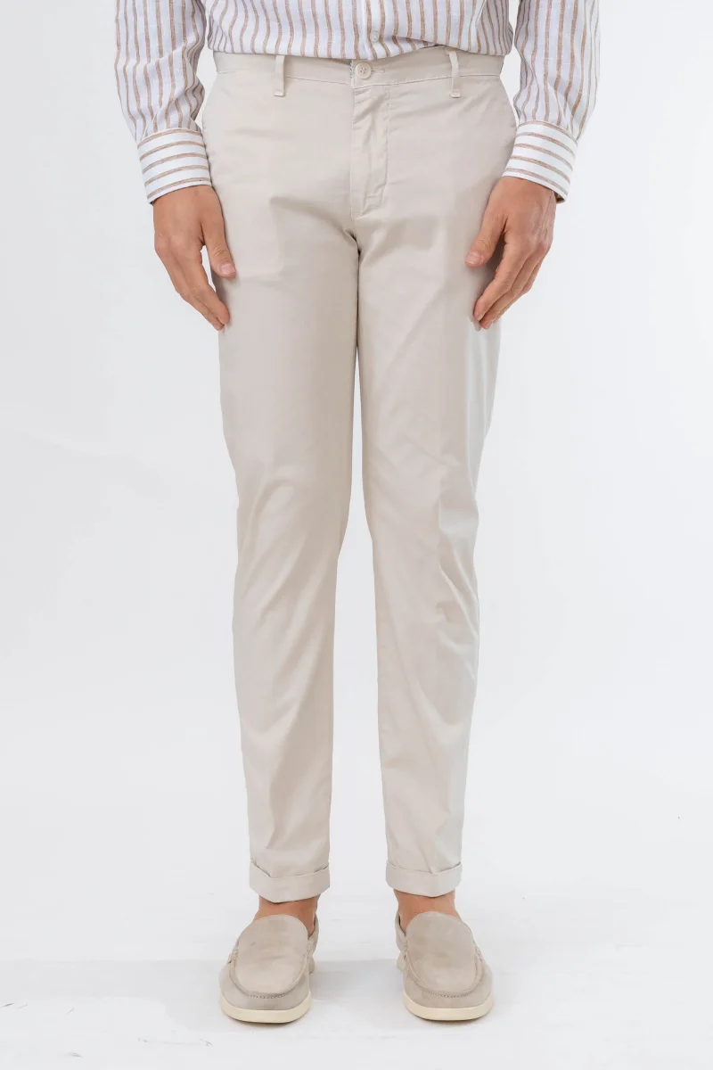 PANTALONE TASCA AMERIKA CAPRI RISVOLTO RASO - immagine 2