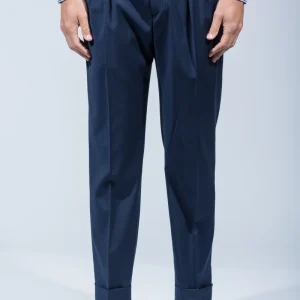 PANTALONE TELA LANA  DOPPIA PENCE CON RISVOLTO