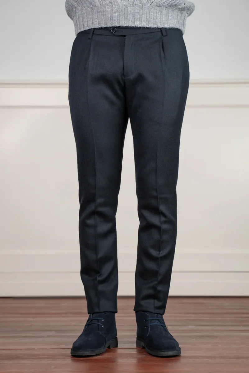 PANTALONE T-A LANA CAMPORE 1 PENCE TRAMA DIAGONALE - immagine 2