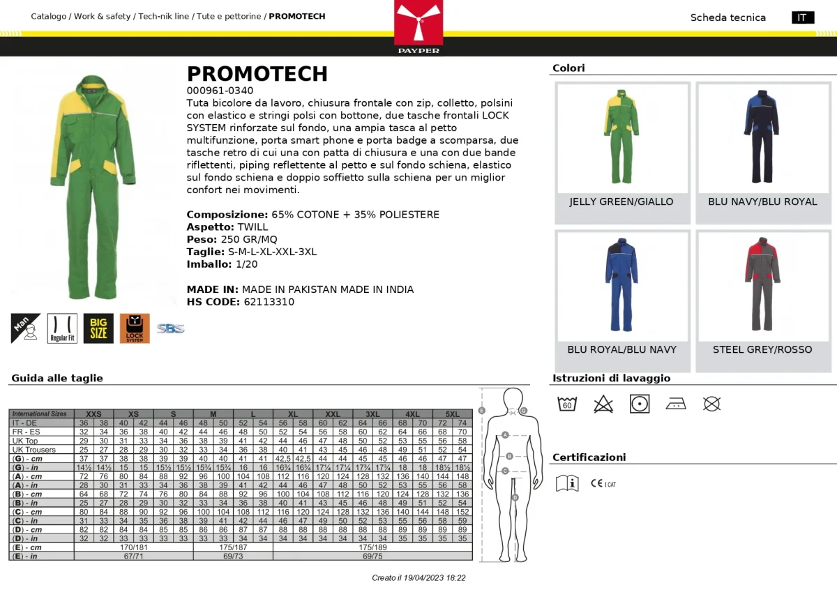 TUTA DA LAVORO MECCANICO GOMMISTA PAYPER PROMOTECH UOMO - immagine 7