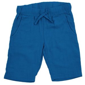 Shorts lunghi di mussola blu