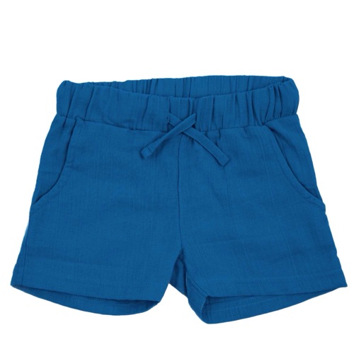 Shorts corti di mussola blu