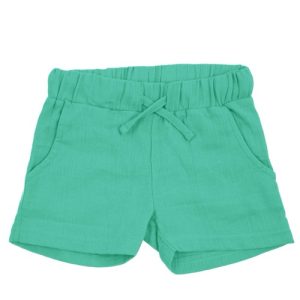 Shorts corti di mussola verde
