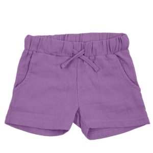 Shorts corti di mussola viola