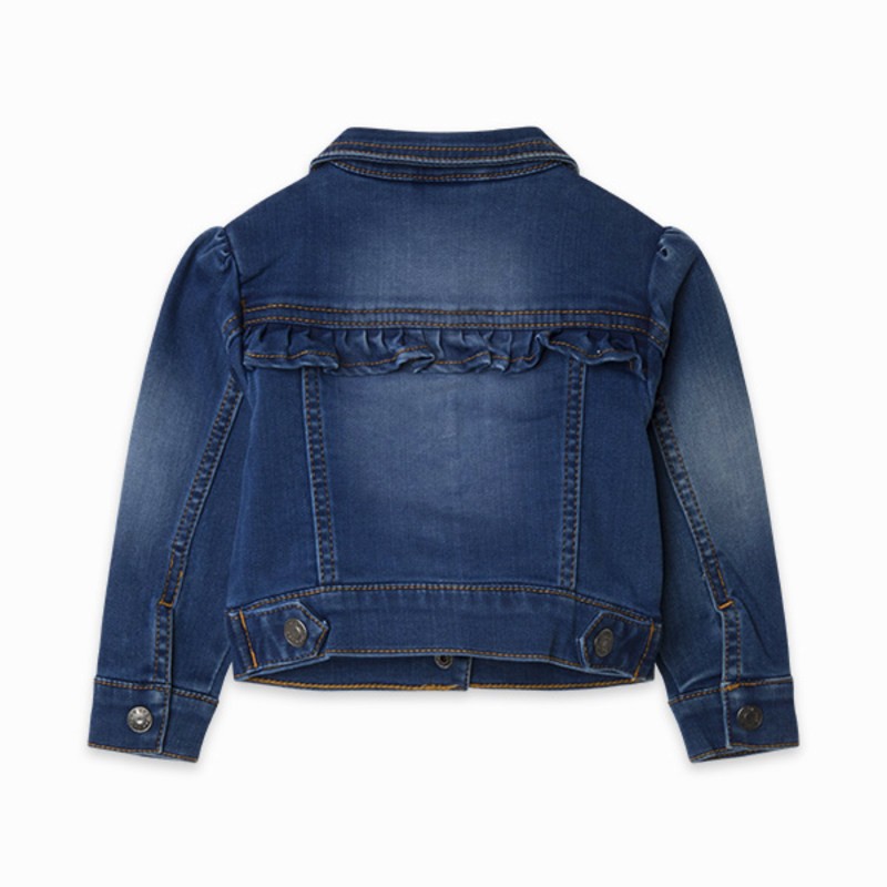 Tuc Tuc GIUBBOTTINO DI JEANS ELASTICIZZATO CON RICAMIO E VOLANT AZUL - immagine 3