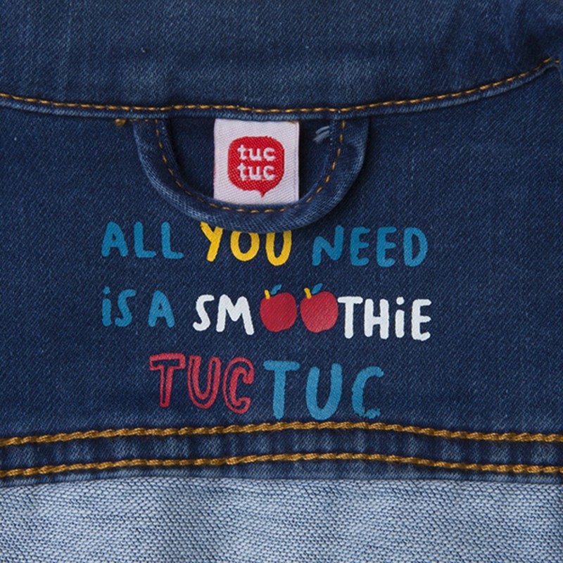 Tuc Tuc GIUBBOTTINO DI JEANS ELASTICIZZATO CON RICAMIO E VOLANT AZUL - immagine 4