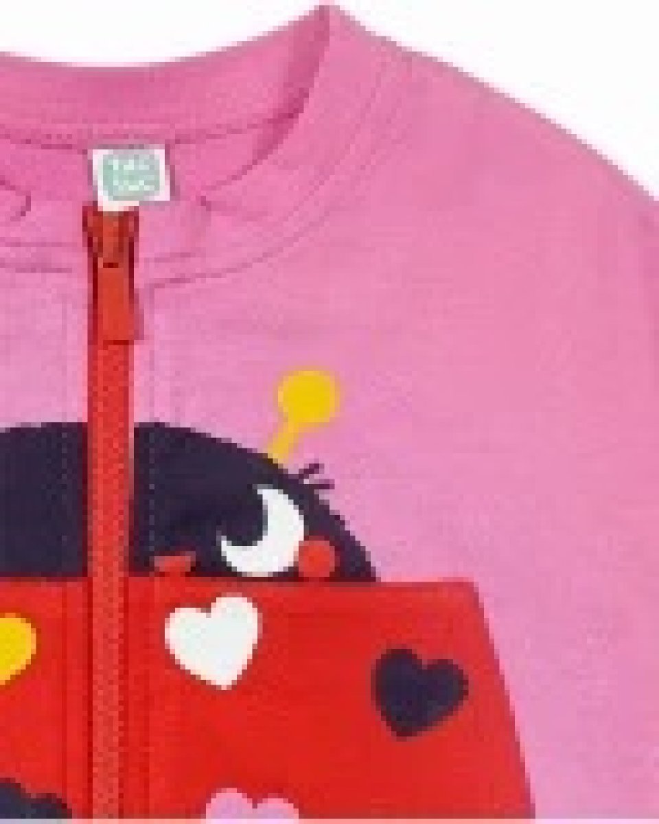 Tuc Tuc giubbino in felpa primaverile rosa con stampa coccinella tiny critters - immagine 3