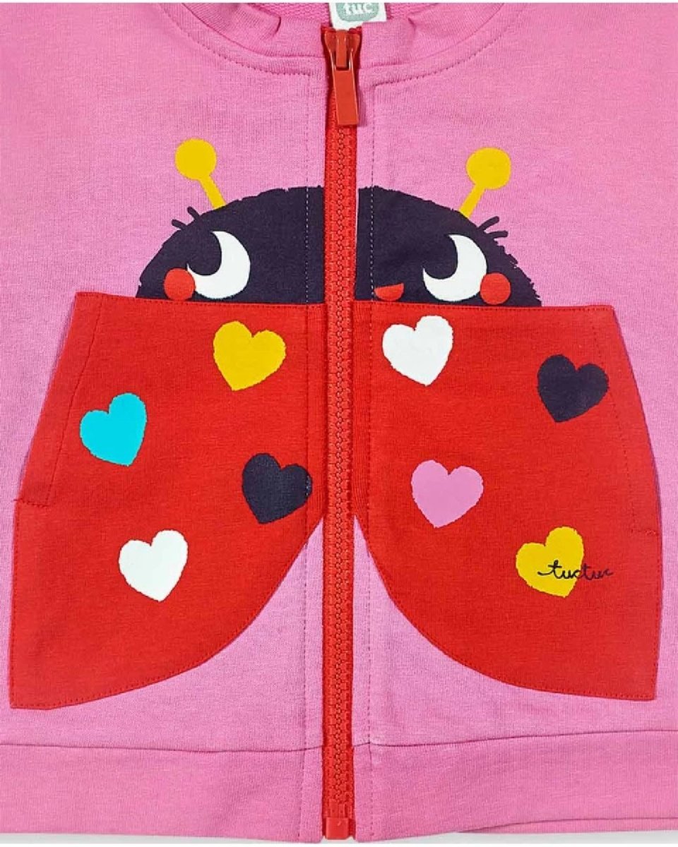 Tuc Tuc giubbino in felpa primaverile rosa con stampa coccinella tiny critters - immagine 5