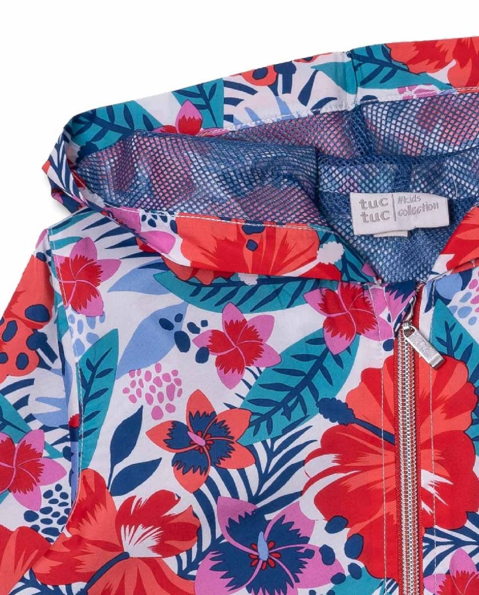 Tuc Tuc giubbotto primaverile con cappuccio, fantsia fiorata, 11349927 rosso - immagine 5