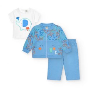 Tuc Tuc Completo 3 pezzi per bambino t-shirt bianca, giacca blu con cappuccio e pantaloni lunghi blu 11388849 BLUE
