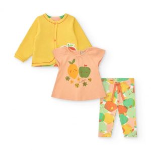 Tuc Tuc Completo 3 pezzi in cotone con t-shirt leggings e giacca stampati 11388997 YELLOW