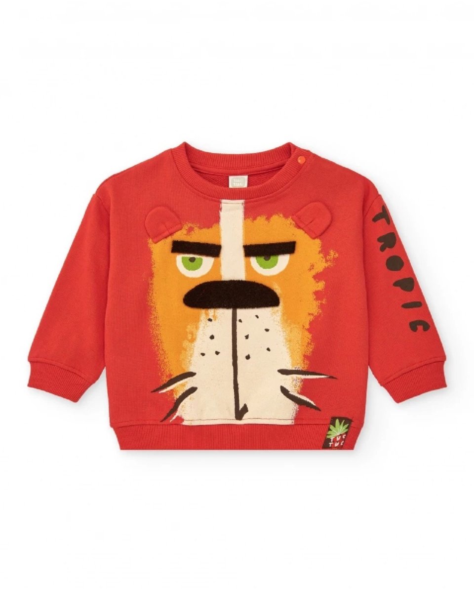 Tuc Tuc Felpa rossa per bambino con leone e orecchie in 3D 11389245 RED - immagine 2