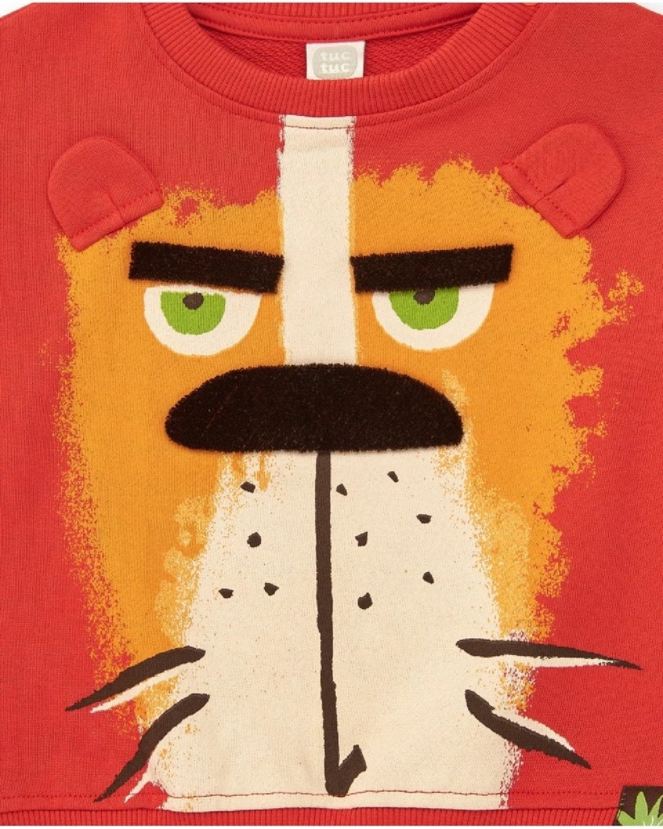 Tuc Tuc Felpa rossa per bambino con leone e orecchie in 3D 11389245 RED - immagine 5