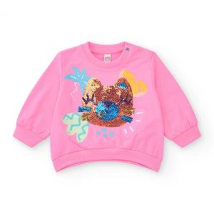 Tuc Tuc maglia manica lunga rosa per bambina girocollo e polsini a costine 11389373 PINK