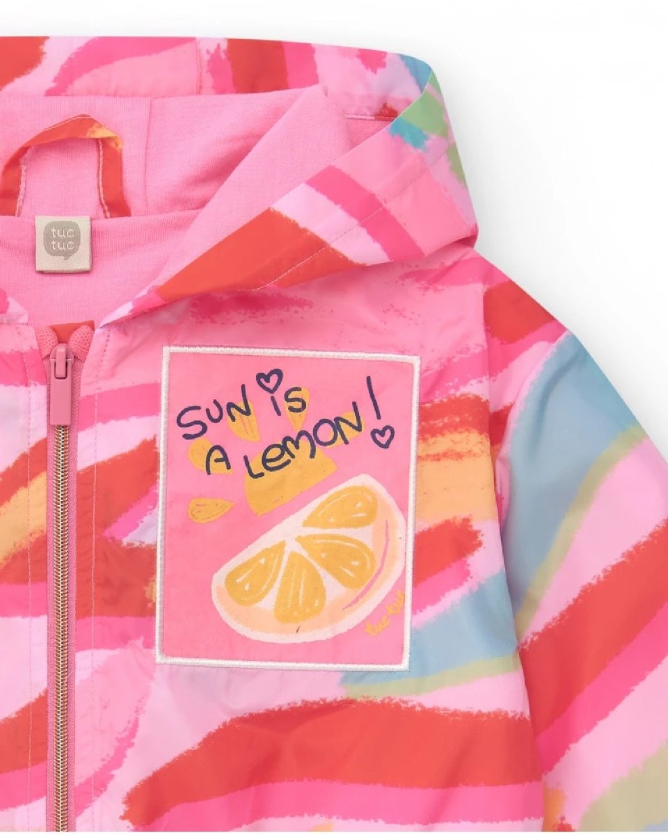 Tuc Tuc Giacca a vento multicolore per bambina con cappuccio e cerniera 11389392 PINK - immagine 4