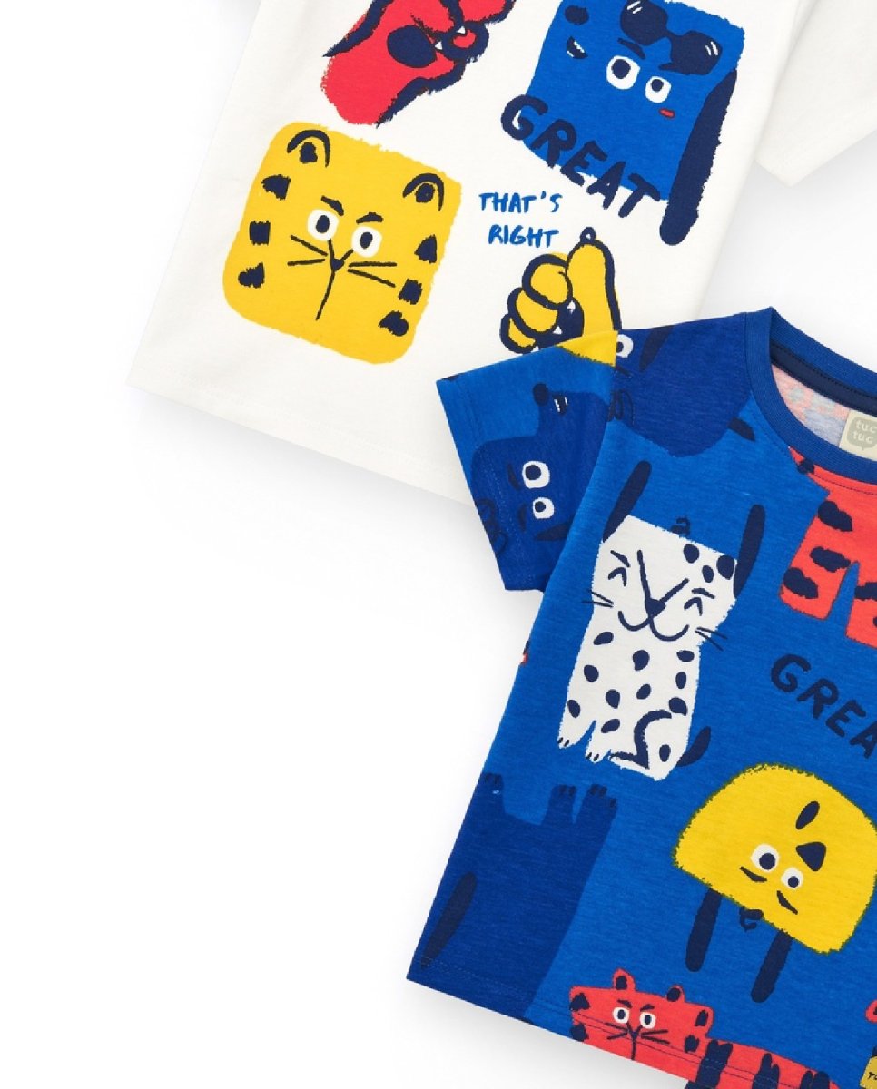 Tuc Tuc Completo per bambino con due t-shirt e pantaloncini blu 11389531 BLUE - immagine 3