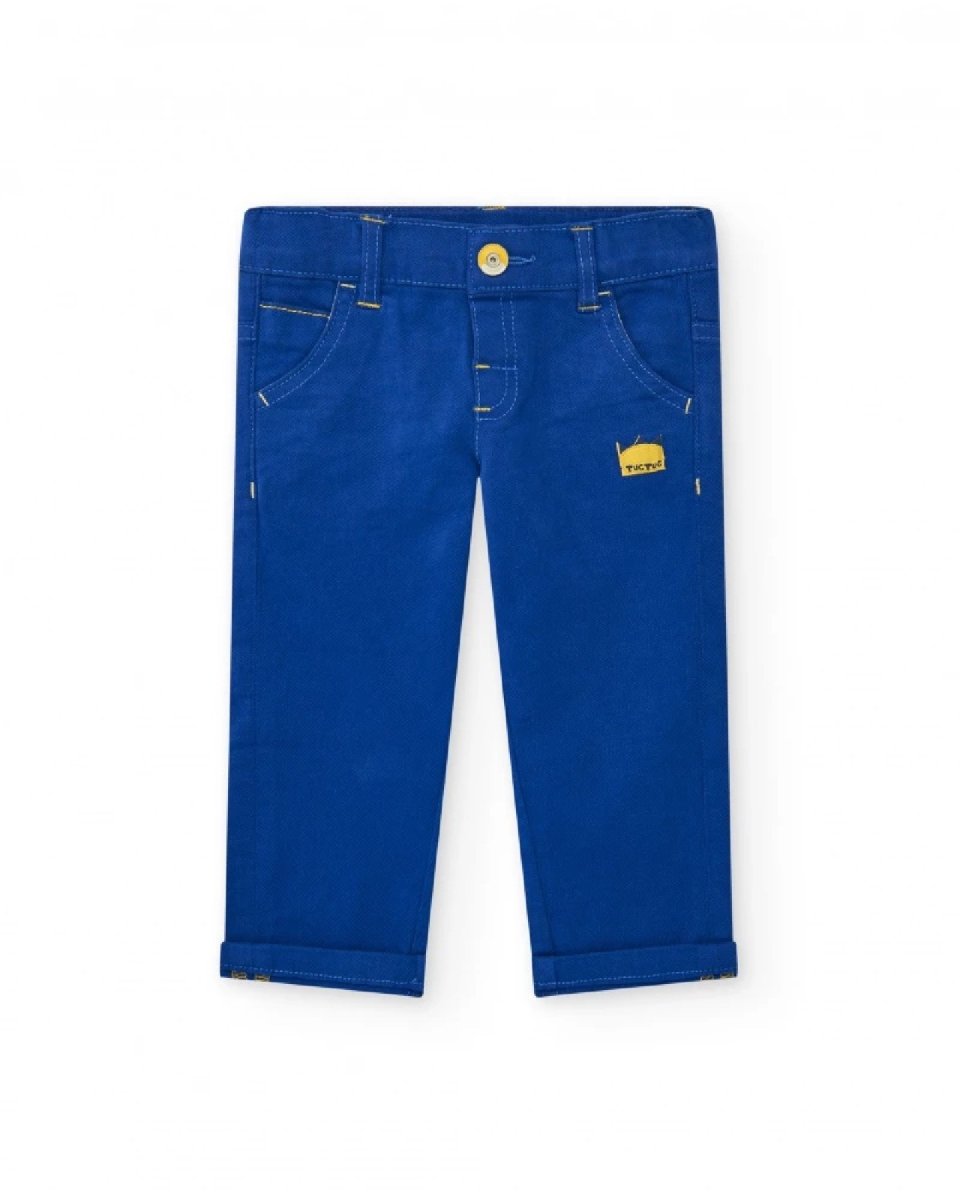 Tuc Tuc Pantaloni per bambino blu con tasche e cuciture gialle 11389534 BLUE