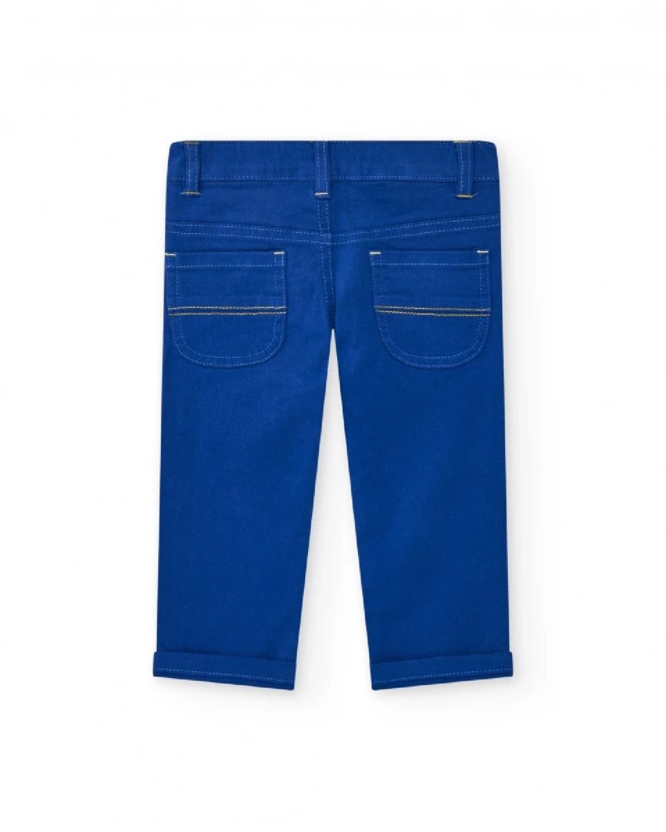 Tuc Tuc Pantaloni per bambino blu con tasche e cuciture gialle 11389534 BLUE - immagine 5