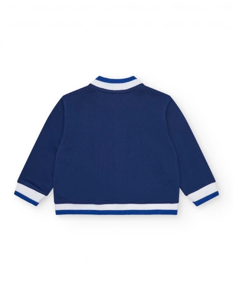 Tuc Tuc Giacca per bambino blu con dettagli bianchi e cerniera frontale 11389549 BLUE - immagine 4