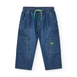 Tuc Tuc jeans cargo leggero per bambino con dettagli verdi 11389831 BLUE