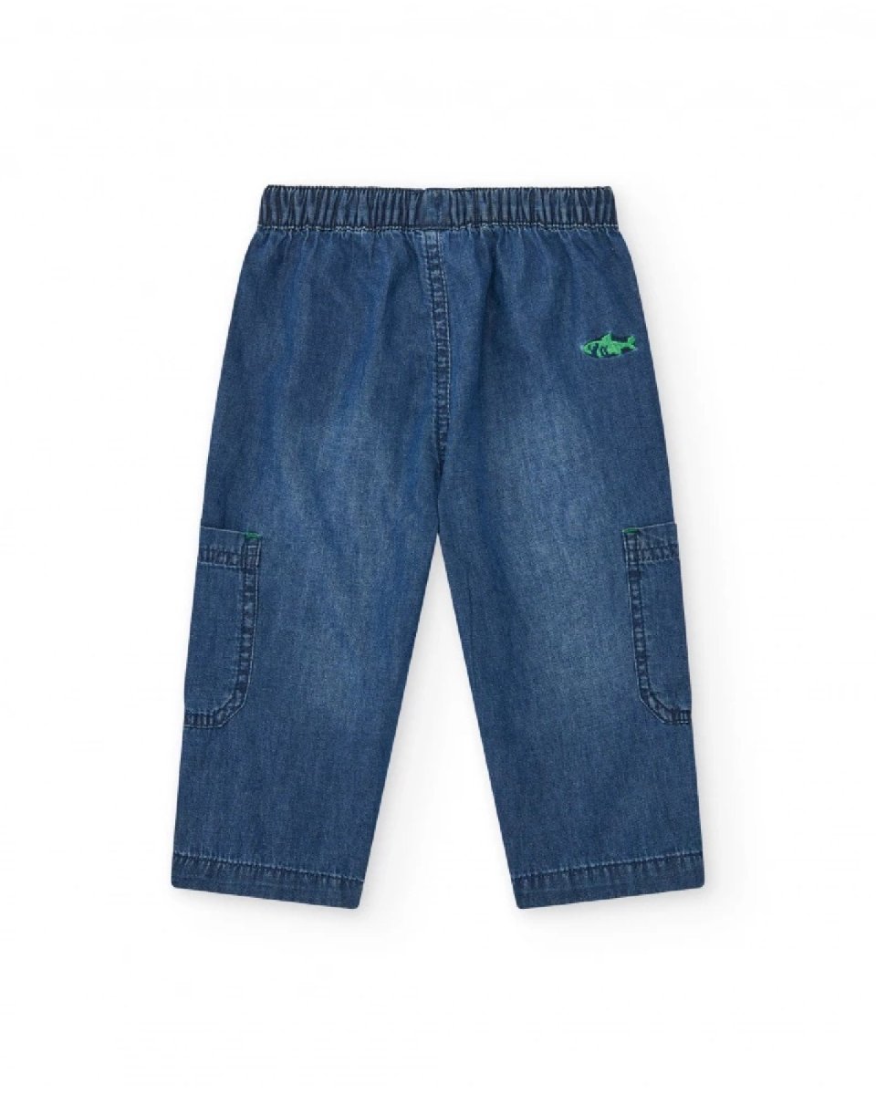 Tuc Tuc jeans cargo leggero per bambino con dettagli verdi 11389831 BLUE - immagine 5