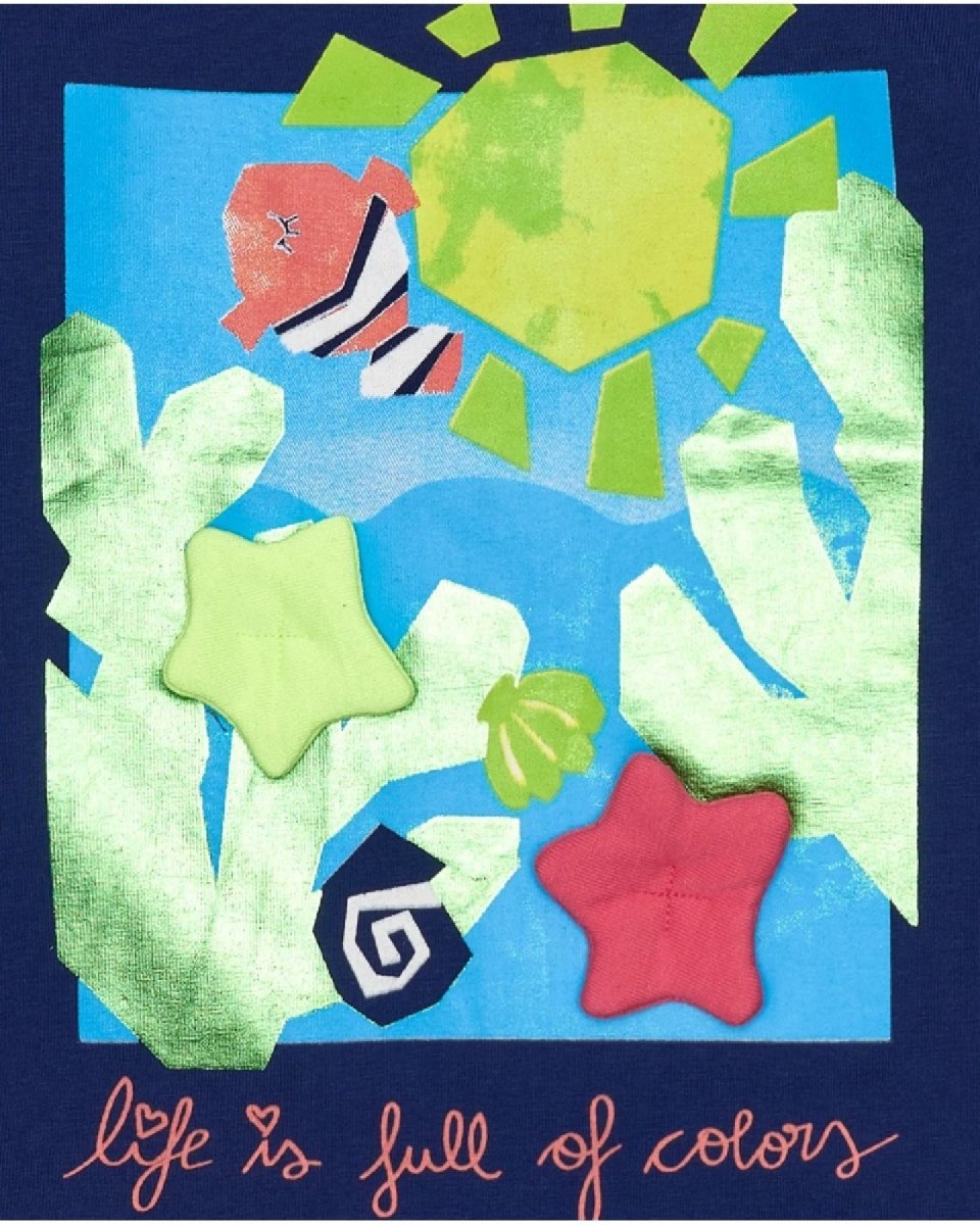 Tuc Tuc maglia manica lunga per bambina blu con stampe e applicazioni 11389892 BLUE - immagine 3