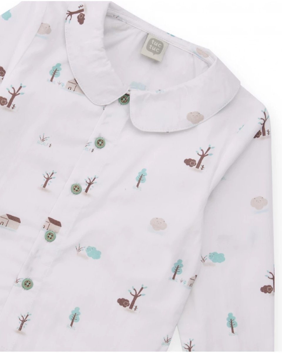 Tuc Tuc Completo di camicia e pantaloni per neonato con stampa di casette e alberi BEIGE - immagine 5