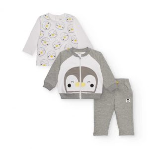 Tuc Tuc Set di tre pezzi per neonato con felpa, maglietta a maniche lunghe e pantaloni 11398945 GREY