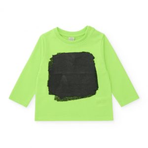 Tuc Tuc Maglietta a maniche lunghe per bambino in verde lime con stampa centrale 11399145 NEON