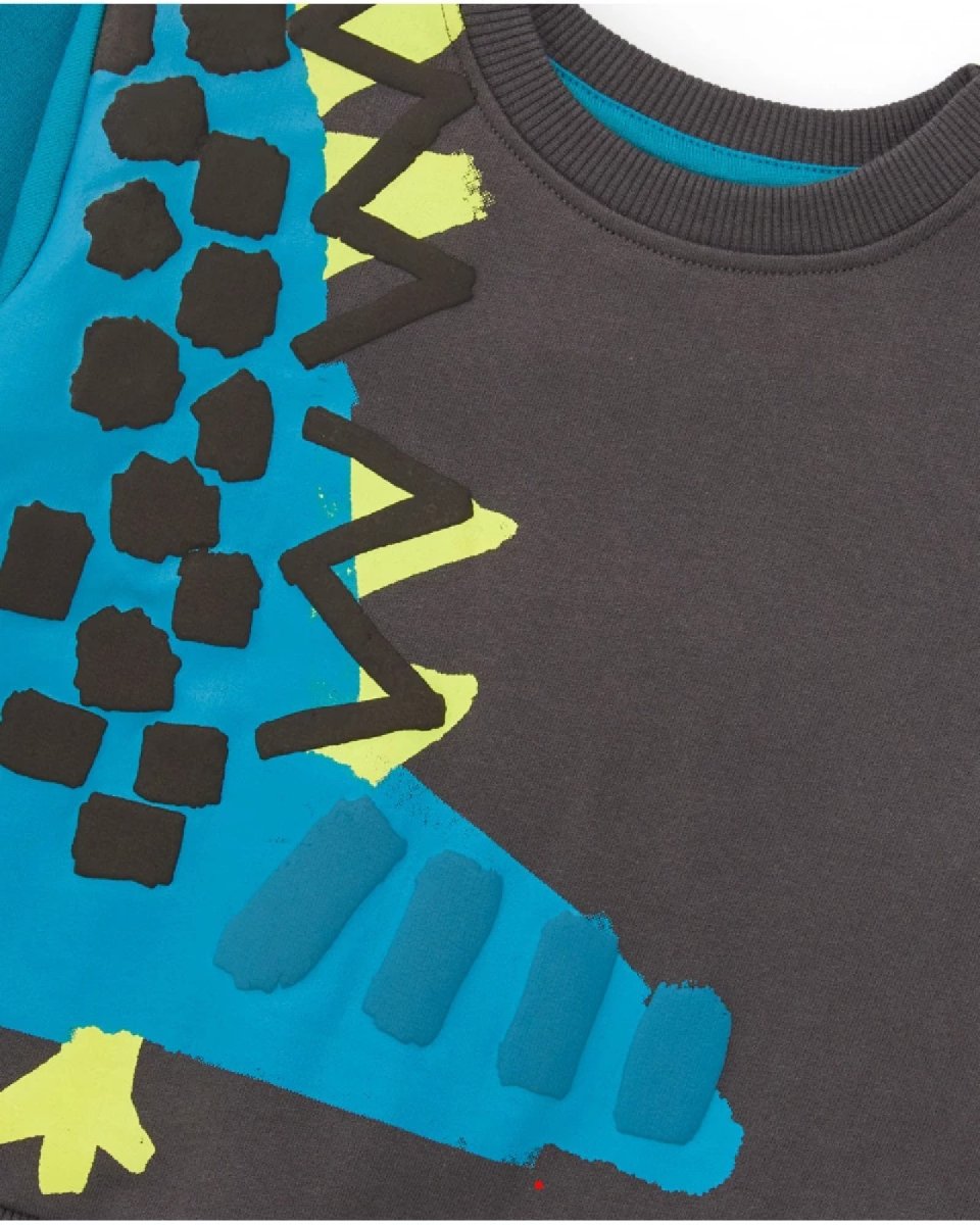 Tuc Tuc Completo felpa e pantalone per bambino in grigio e blu con dettaglio drago DARK GREY - immagine 4