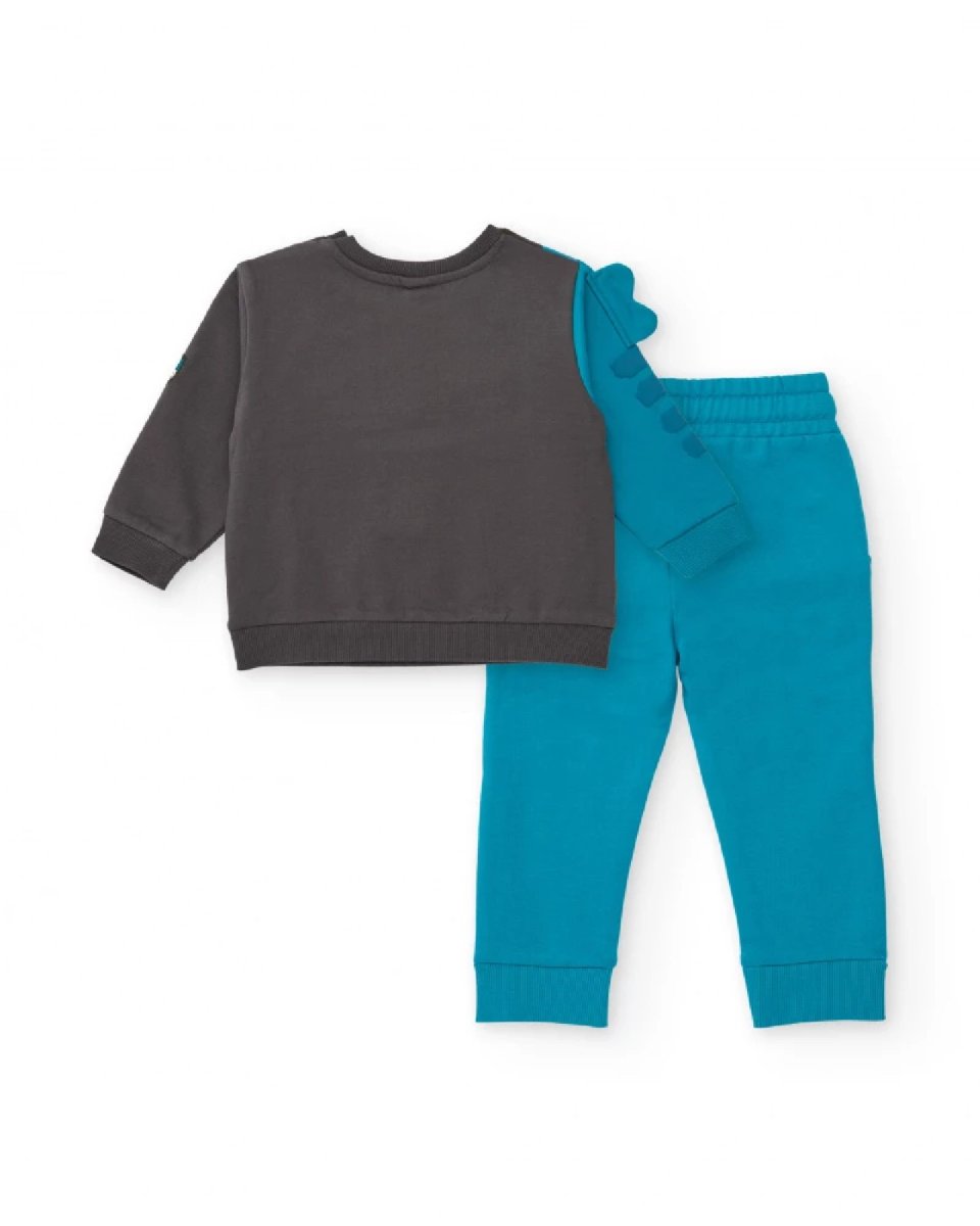 Tuc Tuc Completo felpa e pantalone per bambino in grigio e blu con dettaglio drago DARK GREY - immagine 5