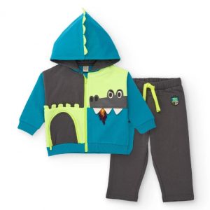 Tuc Tuc Completo con felpa e pantalone lungo per bambino in blu e grigio con motivo drago 11399345 DARK GREY