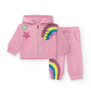 Tuc Tuc Completo felpa e pantaloni per bambina rosa con stampa arcobaleno 11399388 PINK