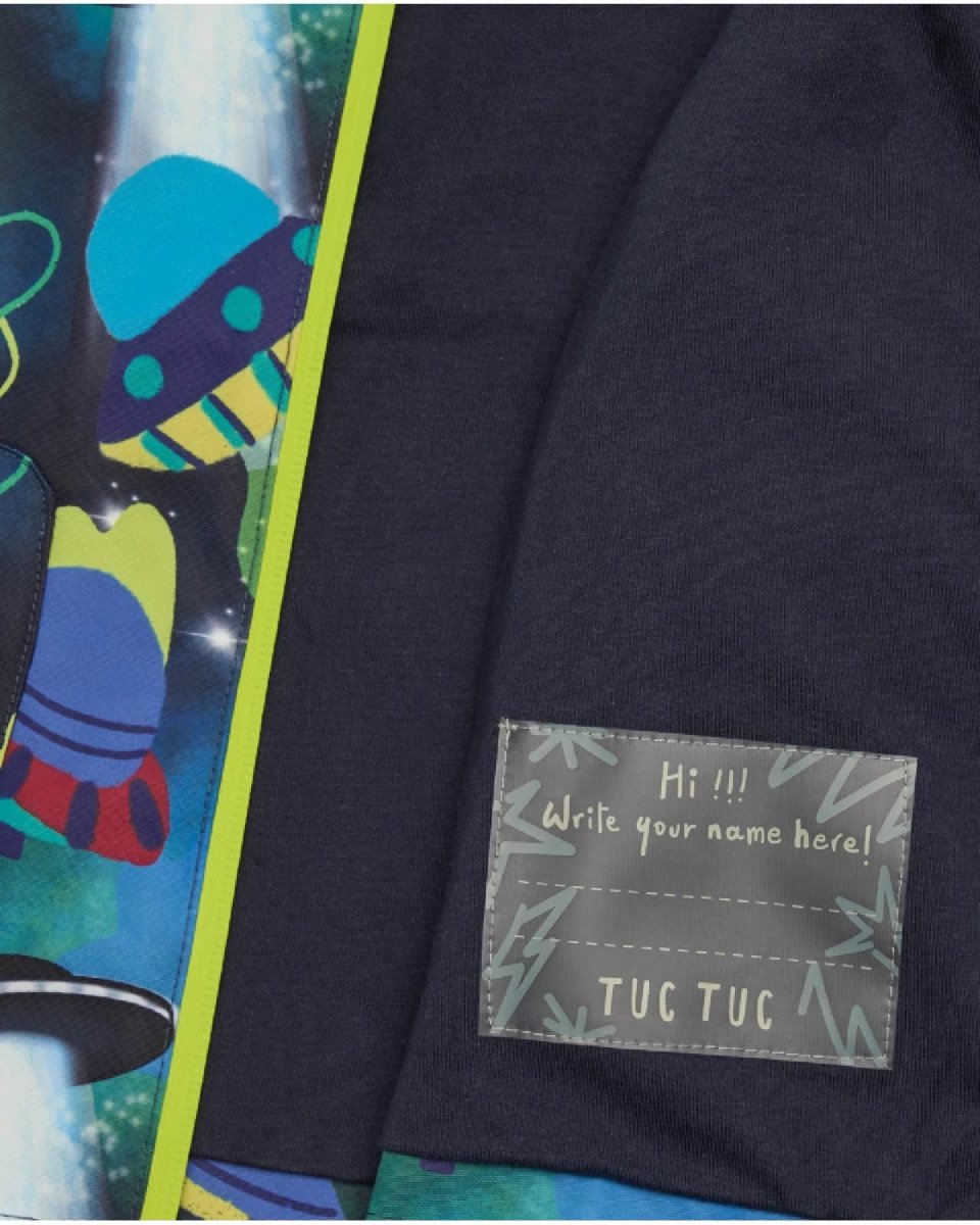 Tuc Tuc Giacca impermeabile per bambino con stampa di navicelle spaziali in tonalità vivaci dark blue - immagine 4