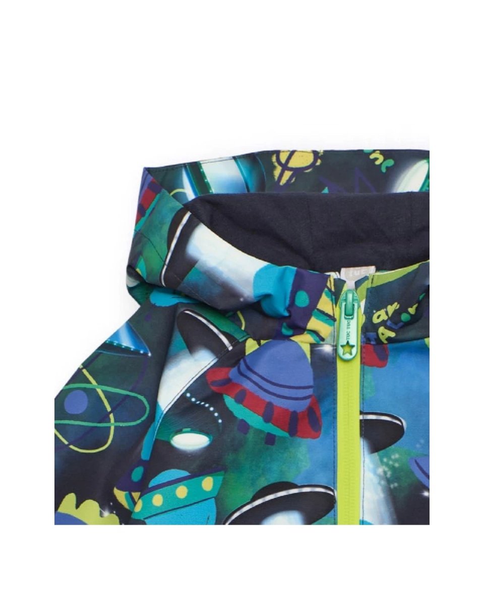 Tuc Tuc Giacca impermeabile per bambino con stampa di navicelle spaziali in tonalità vivaci dark blue - immagine 5