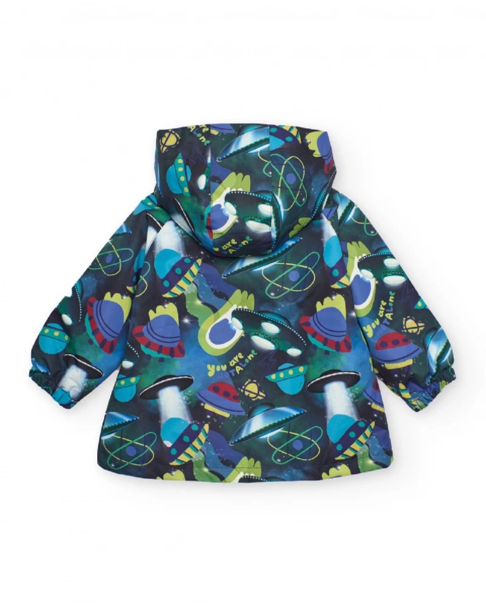 Tuc Tuc Giacca impermeabile per bambino con stampa di navicelle spaziali in tonalità vivaci dark blue - immagine 6