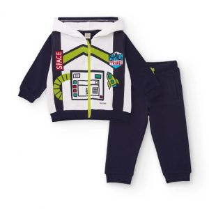 Tuc Tuc Completo felpa e pantaloni per bambino blu navy con stampa spaziale Green
