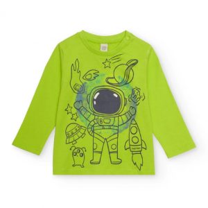 Tuc Tuc Maglietta in jersey verde per bambino con stampa di astronauta dark blue
